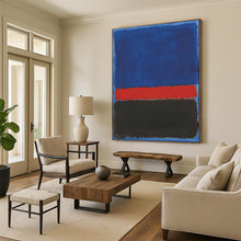 Load image into Gallery viewer, Blue, Red &amp; Black Color - Blocked Abstract Art, Perfect for Bold Living Room &amp; Creative Studio LargeART1954

