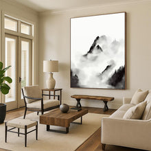 Load image into Gallery viewer, Ink Wash Mountains – Black and White Traditional - Inspired Abstract DTP207
