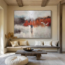 Load image into Gallery viewer, Abstract Landscape Painting with Gray, Red, and White for Modern Art Space &amp; Thoughtful Library DKH299
