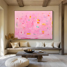 Load image into Gallery viewer, Pink - Based Colorful Abstract Painting for Girls&#39; Bedroom &amp; Trendy Café DKH051
