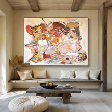 Load image into Gallery viewer, “Earth - Toned Abstract Collage” - Mixed - Media Abstract Acrylic, Ideal for Art Studio and Loft Space DLZ241

