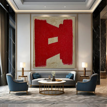 Load image into Gallery viewer, Red Geometric Abstract Acrylic Art, Perfect for Bold Home Office &amp; Statement Hallway LargeART0992
