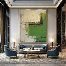 Load image into Gallery viewer, Green &amp; Gray Abstract Canvas Painting, Great for Bohemian - Chic Bedroom &amp; Nature - Inspired Study LargeART1297
