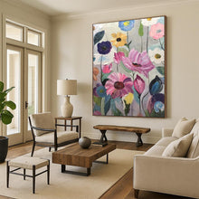 Load image into Gallery viewer, Colorful Floral Abstract Painting, Ideal for Cheerful Dining Room &amp; Feminine Bedroom LargeART2097
