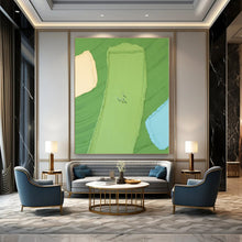 Load image into Gallery viewer, Green &amp; Color - Blocked Abstract Painting, Ideal for Modern Playroom &amp; Art - Filled Balcony LargeART1354
