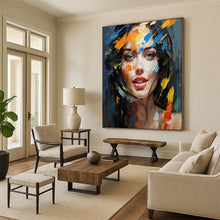Load image into Gallery viewer, Colorful Impressionistic Portrait Art, Perfect for Creative Bedroom &amp; Eclectic Living Room LargeART2126
