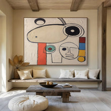 Load image into Gallery viewer, Whimsical Forms in Neutrals &amp; Pops Abstract acrylic painting DLZ011
