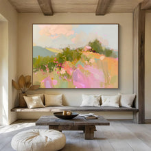 Load image into Gallery viewer, Pastel Landscape Abstract Painting for Country Cottage &amp; Nature - Inspired Bedroom DKH208
