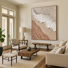 Load image into Gallery viewer, Textured Earth - tone Layers Acrylic Art - Suited for Rustic - chic Café &amp; Nature - inspired Library LargeART0673
