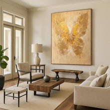 Load image into Gallery viewer, Textured Gold Butterfly Abstract Painting, Ideal for Glamorous Entryway &amp; Elegant Bedroom LargeART1899
