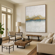 Load image into Gallery viewer, Oversized Gold - Accented Minimalist Abstract Acrylic Art for Luxury Bedroom &amp; High - End Office LargeART0413
