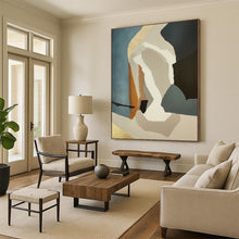 Load image into Gallery viewer, “Geometric Abstraction with Neutral and Metallic Accents” – Sleek Abstract Blending Geometry and Luxury DTP145
