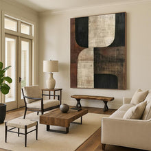 Load image into Gallery viewer, Geometric Neutral - Toned Abstract - Ideal for Modern Dining Room &amp; Office Lounge LargeART2357
