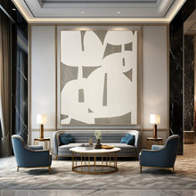 Load image into Gallery viewer, White - Grey Cut - Out Abstract Acrylic Art, Suited for Minimalist Entryway &amp; Art Gallery Wall LargeART0991
