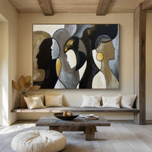 Load image into Gallery viewer, Hand - painted Stylized Female Silhouettes Acrylic Art for Empowering Home Office Spaces LargeART1688
