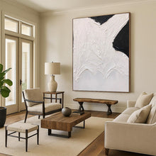 Load image into Gallery viewer, “Abstract Black &amp; White Forms” – Thick black shapes, textured white background DTP405
