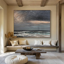 Load image into Gallery viewer, Dark Starry Ocean Abstract Painting for Industrial Loft &amp; Cosy Reading Nook DKH105
