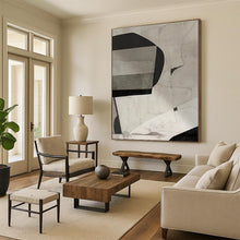 Load image into Gallery viewer, Gray - Black Geometric Collage Acrylic Art - Ideal for Industrial Art Gallery &amp; Modern Loft LargeART0558

