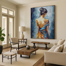 Load image into Gallery viewer, Blue &amp; Orange Figurative Abstract Art, Ideal for Bohemian Bedroom &amp; Artistic Studio LargeART2137
