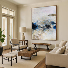 Load image into Gallery viewer, “Blue &amp; Gold Abstract Impasto” - Expressive Abstract Art on Canvas DKH1521
