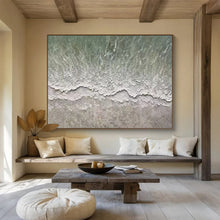 Load image into Gallery viewer, Hand - painted Aerial Beach Wave Acrylic Art for Coastal Home Office Decor LargeART1667
