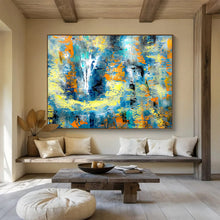 Load image into Gallery viewer, “Bold Blue Energy” Abstract Expressionist Painting on Canvas, Dynamic Color Art DKH924
