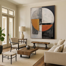 Load image into Gallery viewer, Large - Format Hand - painted Circular Geometric Abstraction Acrylic Art for Contemporary - Style Studies LargeART0247
