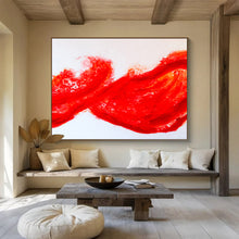 Load image into Gallery viewer, Dynamic Red Abstract Painting on Canvas DKH569
