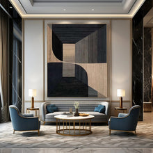 Load image into Gallery viewer, Large - Format Hand - painted Geometric Depth Acrylic Art for Contemporary Offices LargeART0151
