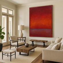 Load image into Gallery viewer, Red &amp; Orange Abstract Gradient Painting, Ideal for Warm - Toned Living Room &amp; Cozy Fireplace Nook LargeART1946
