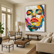 Load image into Gallery viewer, Expressionist Abstract Portrait, Bold Color - Block Painting for Eclectic Lounge &amp; Artistic Bedroom LargeART2244

