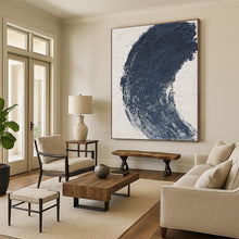 Load image into Gallery viewer, Bold Blue Abstract Stroke Art – Great for Modern Entryway &amp; Artist’s Studio Accent Wall LargeART0680

