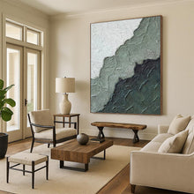 Load image into Gallery viewer, “Textured Mountain Layers” - Green, Grey, Black Abstract Art on Canvas DKH1212
