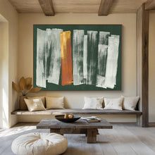 Load image into Gallery viewer, Green - Based Brushstroke Abstract Painting on Canvas - “Vibrant Strips” DKH612
