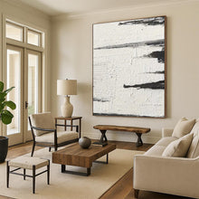 Load image into Gallery viewer, “Minimalist Shadows” – Thin black and gray strokes on textured white, suggesting distant landscapes DTP384
