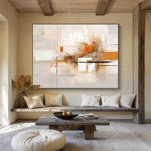 Load image into Gallery viewer, Neutral and Orange Geometric Abstraction Abstract acrylic painting DLZ097

