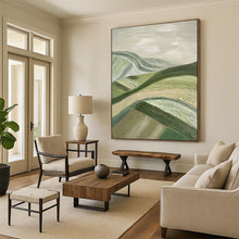 Load image into Gallery viewer, Textured Green Hill Landscape Abstract, Suited for Cozy Cottage Living Room &amp; Earthy - Toned Study LargeART1988
