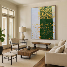 Load image into Gallery viewer, Large - Format Green &amp; Gold Abstract Art for Boho - Chic Bedroom &amp; Art Gallery Hallway LargeART0476
