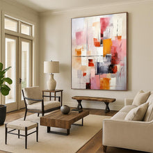 Load image into Gallery viewer, Pink &amp; Orange Abstract Composition, Fit for Bohemian Bedroom &amp; Vibrant Lounge LargeART2278
