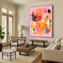 Load image into Gallery viewer, Pink &amp; Gold Abstract Extravaganza, Ideal for Glamorous Dressing Room &amp; Luxury Dining Area LargeART2009
