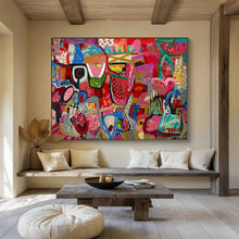 Load image into Gallery viewer, “Pink - Dominant Abstract Carnival” - Vibrant Abstract Acrylic, Suits Party Room and Art Gallery DLZ239
