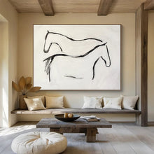 Load image into Gallery viewer, Minimalist Horse Silhouette Painting on Canvas - “Elegant Equines” DKH751
