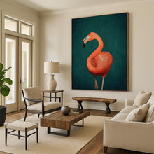 Load image into Gallery viewer, Vibrant Pink Flamingo Abstract Painting, Perfect for Tropical - Themed Bathroom &amp; Playful Bedroom LargeART1920
