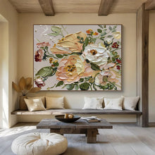 Load image into Gallery viewer, Impasto Flower “Soft Bloom Bouquet” Painting on Canvas, Romantic Floral Decor DKH824
