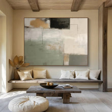 Load image into Gallery viewer, Geometric Abstract Painting with Earth Tones for Modern Office &amp; Art - Loving Library DKH328
