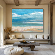 Load image into Gallery viewer, Calm Beach Scene Abstract Painting on Canvas - “Serene Shore” DKH638
