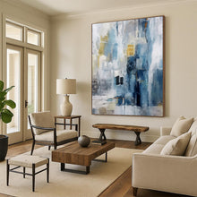 Load image into Gallery viewer, Oversized Blue - Gray Abstract Urban Art for Loft Apartment &amp; Corporate Lounge LargeART0435
