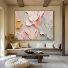 Load image into Gallery viewer, 3D Textured Floral Abstract Painting on Canvas - “Pastel Petals” DKH667
