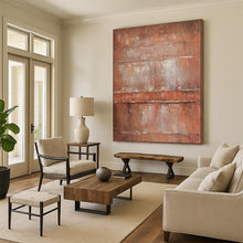 Load image into Gallery viewer, Rustic Brown Abstract Painting, Ideal for Industrial Living Room &amp; Vintage Café LargeART2303
