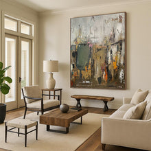 Load image into Gallery viewer, “Urban Chaos: Gray - Toned Abstract” Abstract Painting on Canvas, Industrial Loft Decor DKH1038
